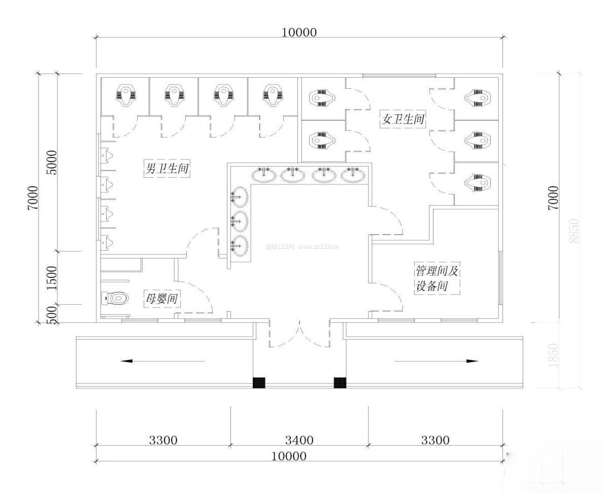 最新商場公共衛生間平面圖大全