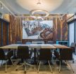小型会议室木质墙面装修效果图片