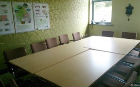 小型会议室效果图 墙壁纸图片