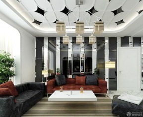 客厅吊顶样式 现代室内装修效果图