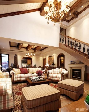 客厅吊顶样式 美式家装风格