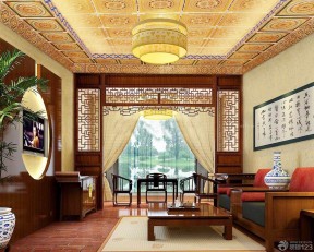 中式别墅客厅吊顶样式图片大全