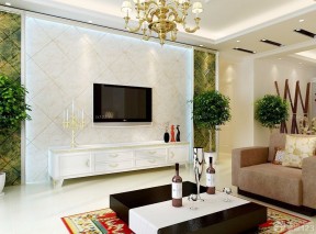 客厅石材电视背景墙效果图 现代小户型家装