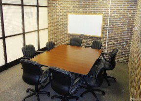 小会议室装修效果图 墙砖背景墙