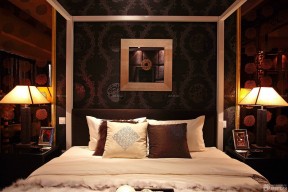 婚房卧室布置图片 床头背景墙装修效果图片