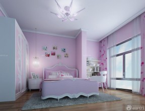 婚房卧室布置图片 粉色墙面装修效果图片