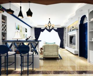 地中海别墅客厅高度设计装修效果图片