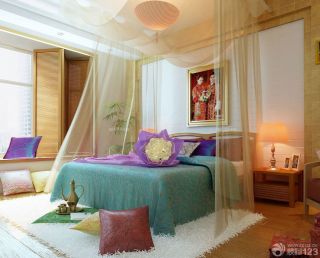婚房卧室床缦装修布置效果图片