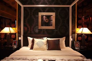 婚房卧室床头背景墙布置装修效果图片