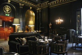 时尚古典酒吧黑色墙面装修效果图片
