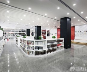 大型图书馆设计 吸顶灯装修效果图片