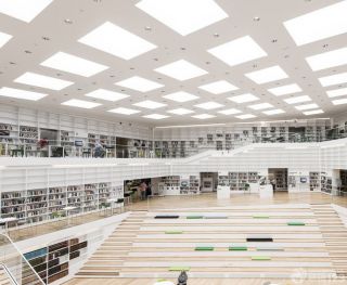 大型图书馆室内天花板吊顶设计图片