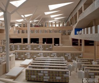 大型图书馆室内天花板设计效果图片