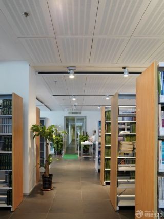 大型图书馆室内吊顶设计装修效果图片