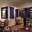 40平米小酒吧蓝色墙面装修效果图片