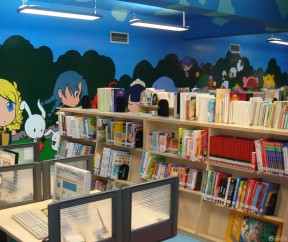 小型儿童图书馆室内书架设计效果图片大全