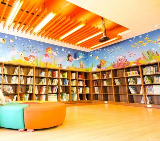 儿童图书馆书柜设计效果图片2023