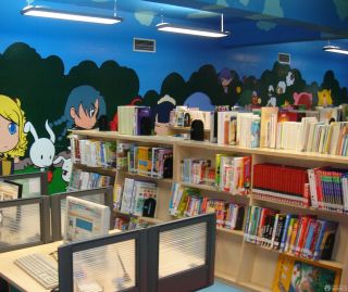 小型儿童图书馆室内书架设计效果图片大全