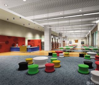 大型儿童图书馆室内吊灯设计效果图片