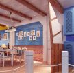 最新地中海餐厅木质吊顶装修设计效果图片