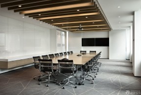 企业会议室装修效果图 木吊顶