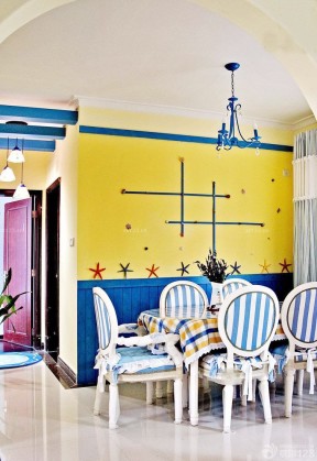 地中海餐厅装修效果图 墙面装饰装修效果图片