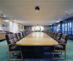 会议室装饰效果图 木质墙面装修效果图片