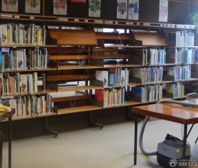小型图书馆室内书架设计效果图片大全