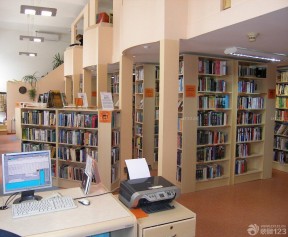 现代图书馆装修案例 柱子