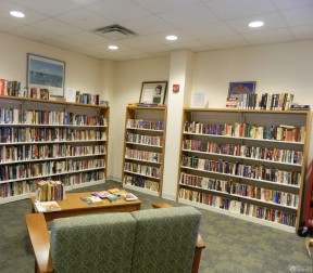 现代图书馆小型室内书架设计装修案例 