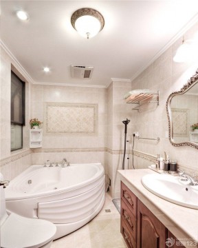 欧式卫浴展厅室内白色浴缸装修效果图片