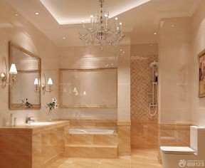 欧式卫浴展厅效果图 吊灯图片