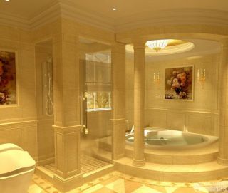 欧式卫浴展厅室内浴池设计效果图2023图片