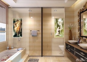 卧室带卫生间装修效果图 欧式新古典风格