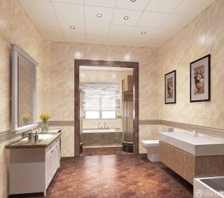 卧室带卫生间墙面花纹瓷砖装修效果图片