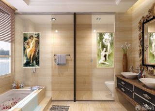 欧式新古典风格卧室带卫生间装修效果图