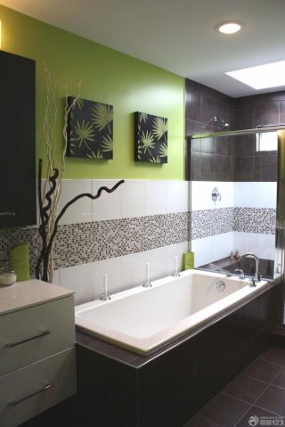 简约卫浴展厅室内背景墙设计效果图片