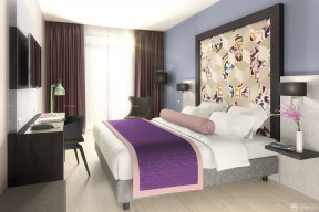 小型卧室设计 褐色窗帘装修效果图片