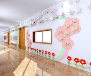 幼儿园室内过道背景墙设计效果图片 