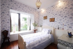 卧室墙面颜色效果图 美式地中海混搭风格效果图