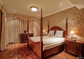 卧室墙面颜色效果图 美式乡村混搭风格