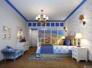 地中海混搭风格卧室墙面颜色装修效果图片