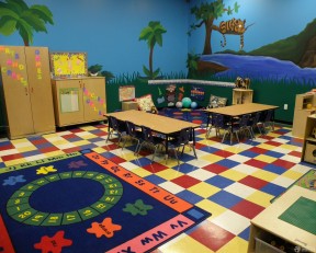 幼儿园室内杂色地砖装修效果图片