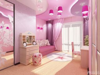 儿童卧室梳妆柜装修设计效果图片