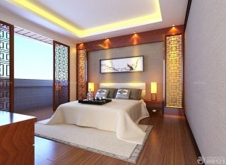 中式卧室墙面设计装修效果图片