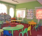 幼儿园教室室内青色墙面装修效果图片