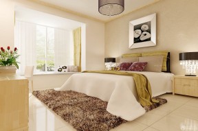 欧式田园风格带飘窗的卧室效果图