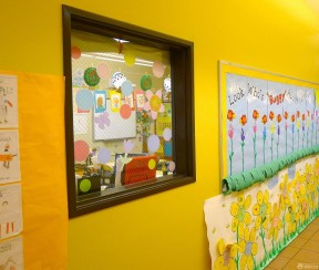 国外幼儿园室内黄色墙面装修效果图片