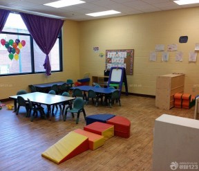 幼儿园教室效果图 原木地板装修效果图片