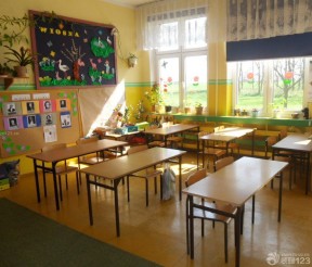 幼儿园教室课桌装修效果图片